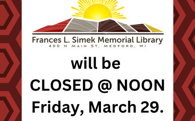 March 29 Library CLOSED at noon